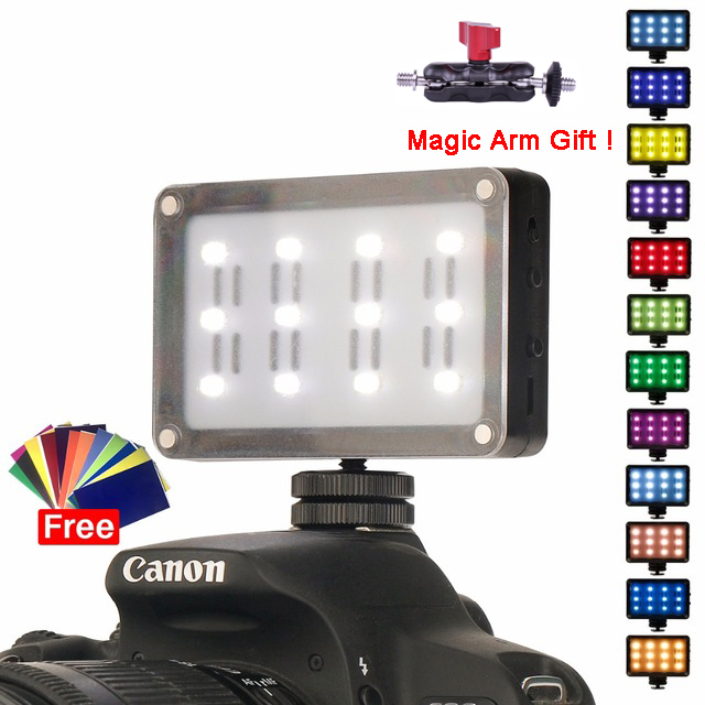 Mini LED Video Licht op Camera Pocket Photo Light met Filters Kleur Gels voor DSLR Camera 3-As Gimbals VSAL-M9 Aputure