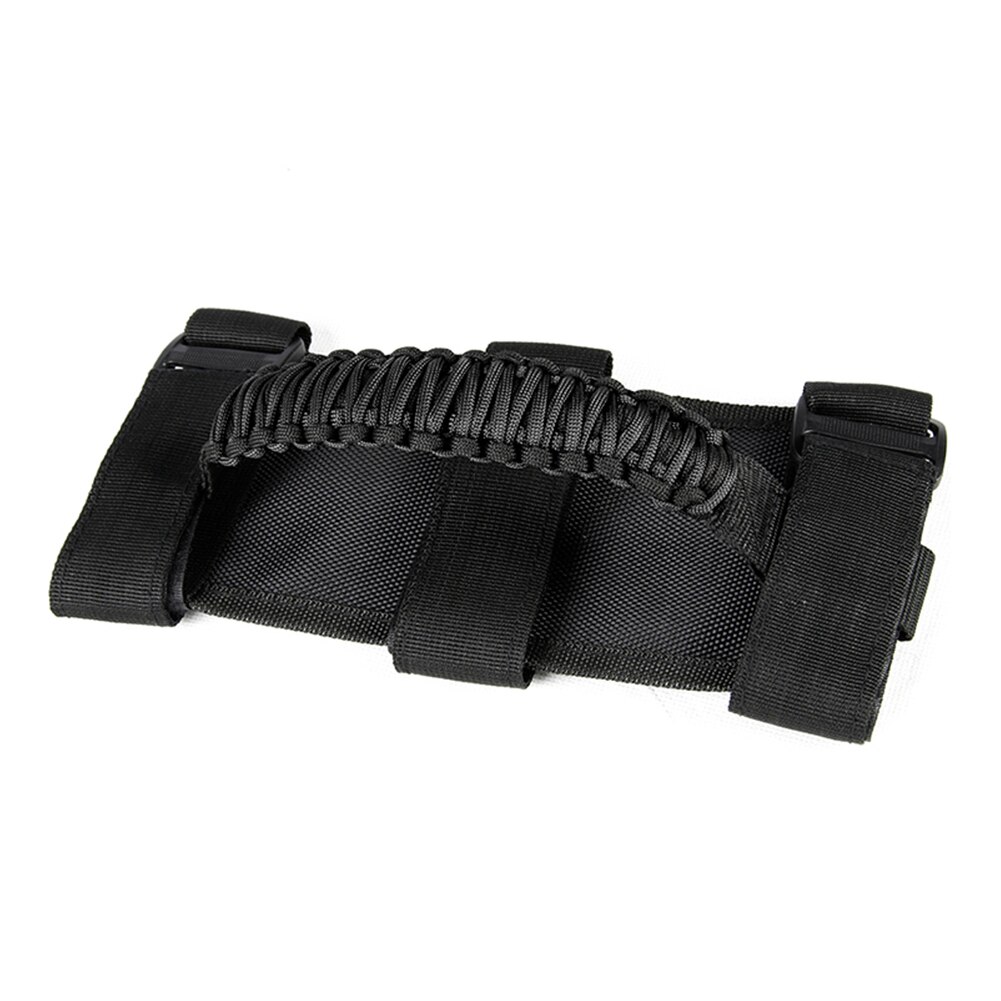 Handmade paracord handrail Roll Bar Grab Handles Grip Handle Jeep Handles Straps Thin Holder Wrangler Survival Parachute Cord: black