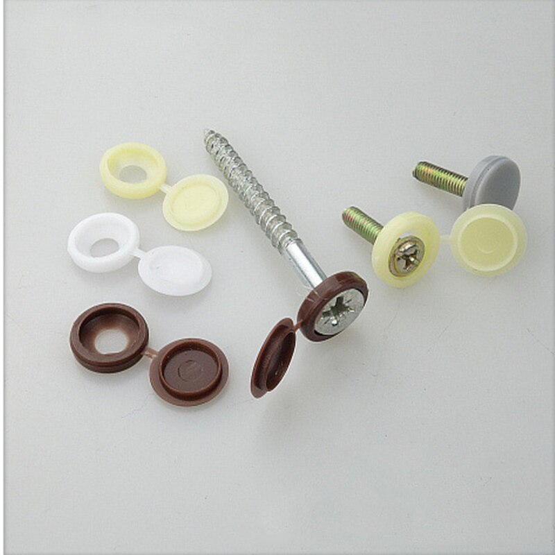 50pcs Plastic Conjoined Screw Cover Folding Screw Hole Cover with Cap Furniture Screw Bolts Beautification Decorative Buckle