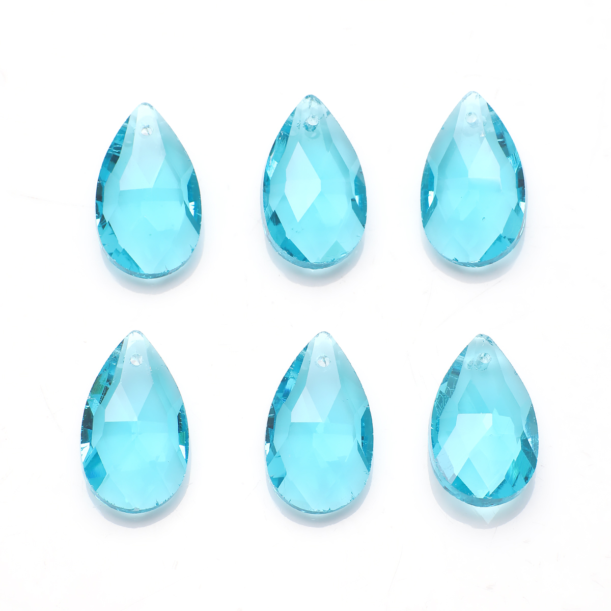 20Pcs/Lot Lampwork Glass Teardrop Beads Red 13X22mm Crystal Pear Pendant For DIY Jewelry Making Necklaces Handicrafts Supplies: Clear