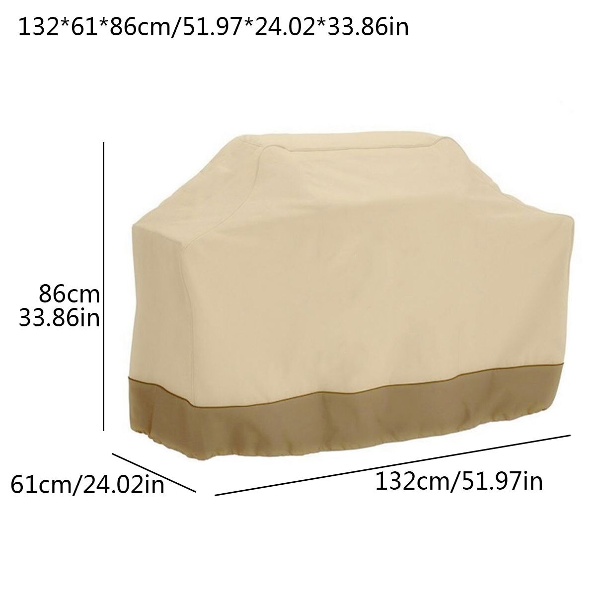 Waterdichte Bbq Grill Cover Barbeque Cover Outdoor Regen Uv Proof Barbacoa Anti Dust Protector Voor Gas Houtskool Elektrische Barbe: 132x61x86cm