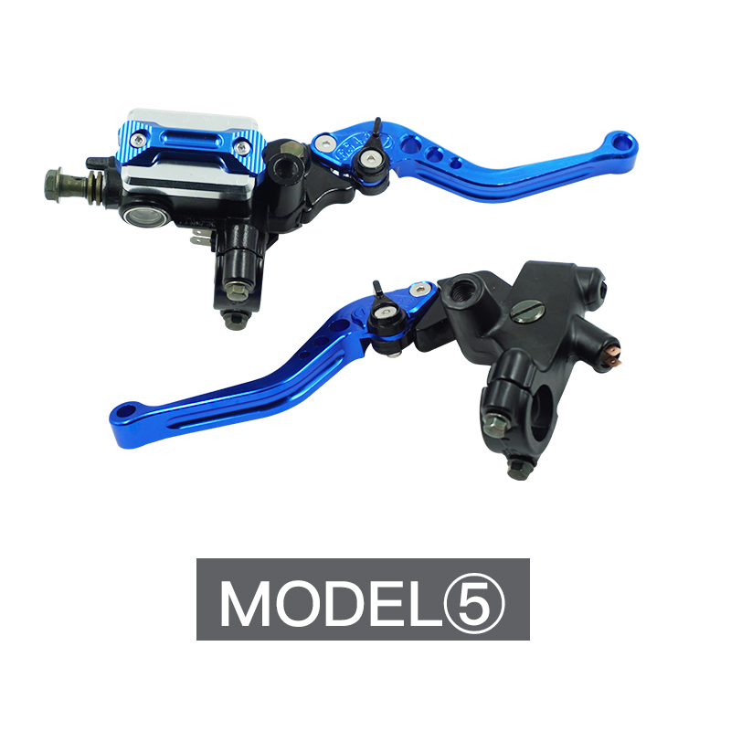EEN Paar 7/8 "22mm Universal Motorcycle Brake Clutch Hoofdcylinder Lever Kabel Clutch Reservoir Voor Scooter Sport Dirt fiets: Blue