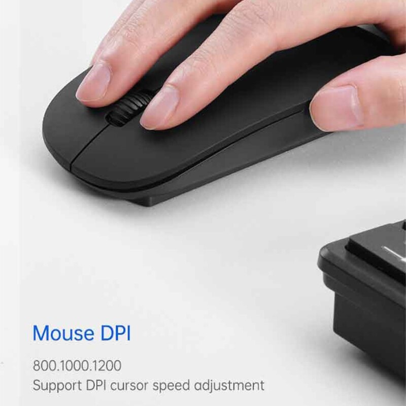 2.4G Wireless Keyboard Mouse Combo Set 1200DPI Silent USB Control for Notebook Laptop Mac Desktop PC Computer