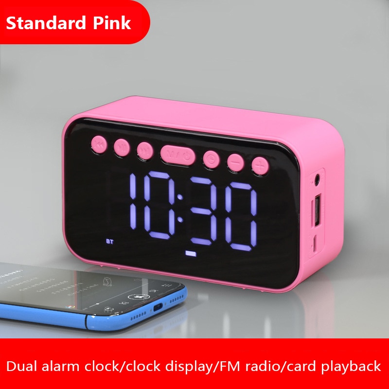 Mirror Digital Alarm Clock Radio With Bluetooth 5.0 Speaker Dual Alarms USB Charging Home Decoration Clock