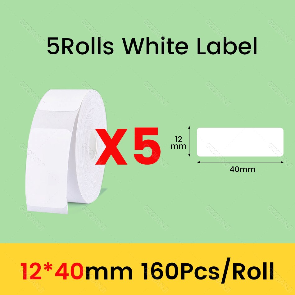 Niimbot D11 D101 D110 Offical Label Sticker Paper Rolls Various sizes of White Color Label Papers 3 5 10 Rolls for Printer USE