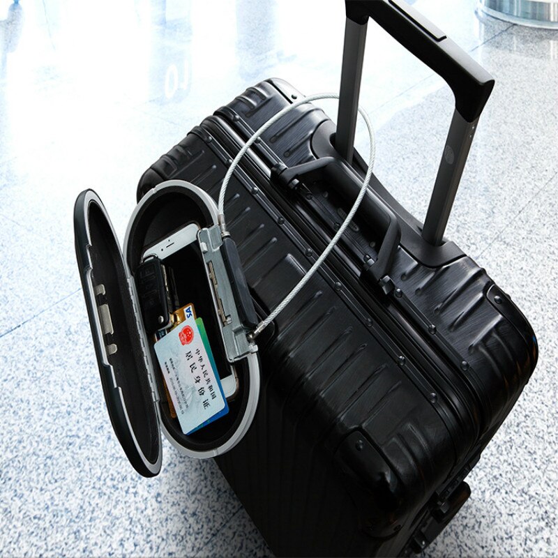 Portable Four-Digit Combination Safe Password Lock Small Storage Box For Travel Home Package Personal Safe With Wire Rope Fixed