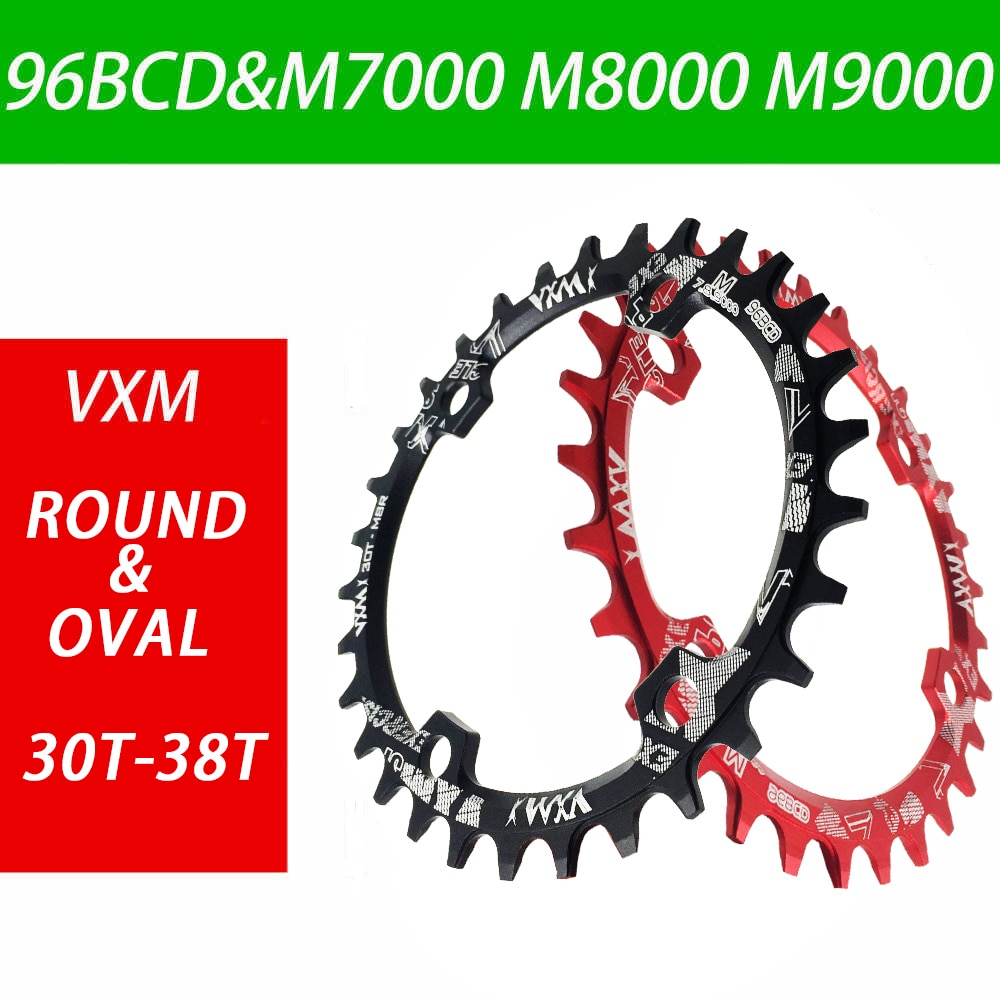 Vxm rund oval 96 bcd kædering mtb mountain bcd 96 cykel 30t 32t 34t 36t 38t kranksæt tandplade dele til  m7000 m8000 m9000