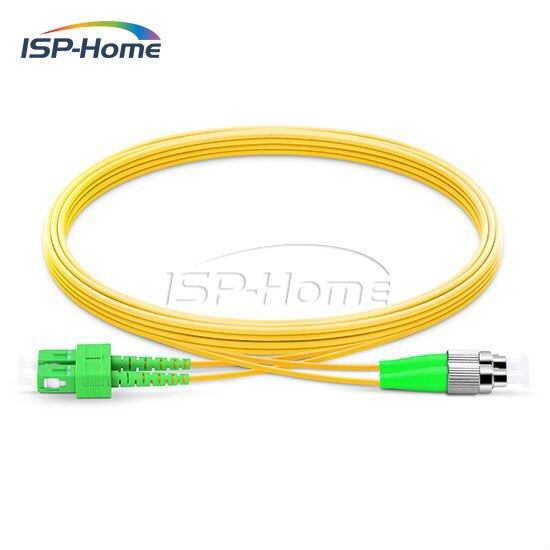 10m SC/APC-FC/APC Duplex 2.0mm Single Mode Fiber Optic Patch Cord, SC-FC Fiber Patch Cord