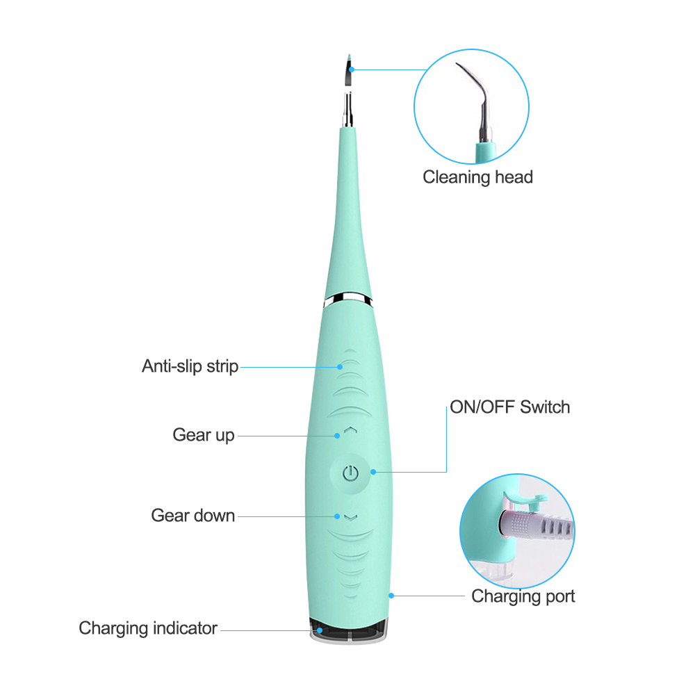 Elektrische Dental Scaler Sonic Siliconen Tooth Cleaner Oplaadbare USB Tand Calculus Remover Vlekken Tandsteen Verwijderen