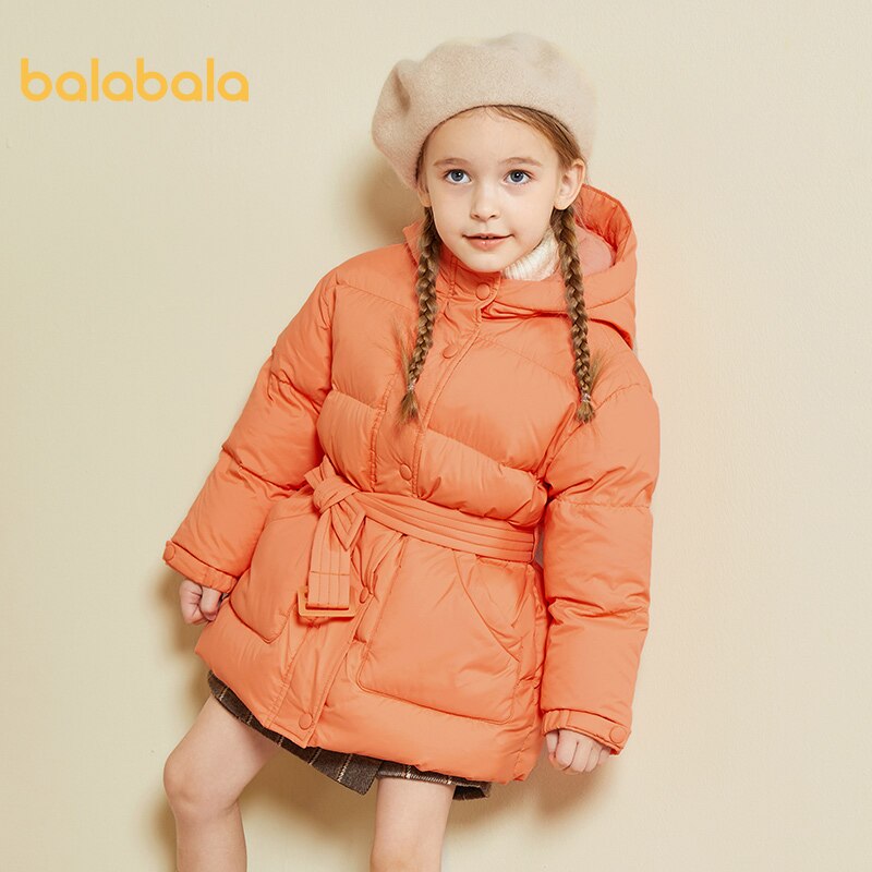 Balabala Kinderen Donsjack Mid-Lengte Meisjes Herfst En Winter Kinderen Kindje Casual Jack