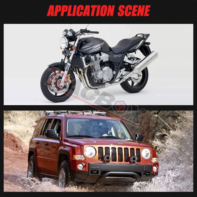 Ronde Halo Led Head Spot Light 3 Inch Motorcycle Spotlight 12/24 V Voor Scooter Bobber Chopper ATV dagrijverlichting Hi/Lo Beam