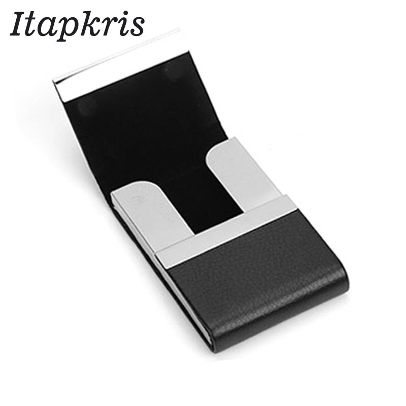 PU Leather Business Card Holder For Man Aluminum Bank Credit Card Case Protection RFID Blocking Organizer