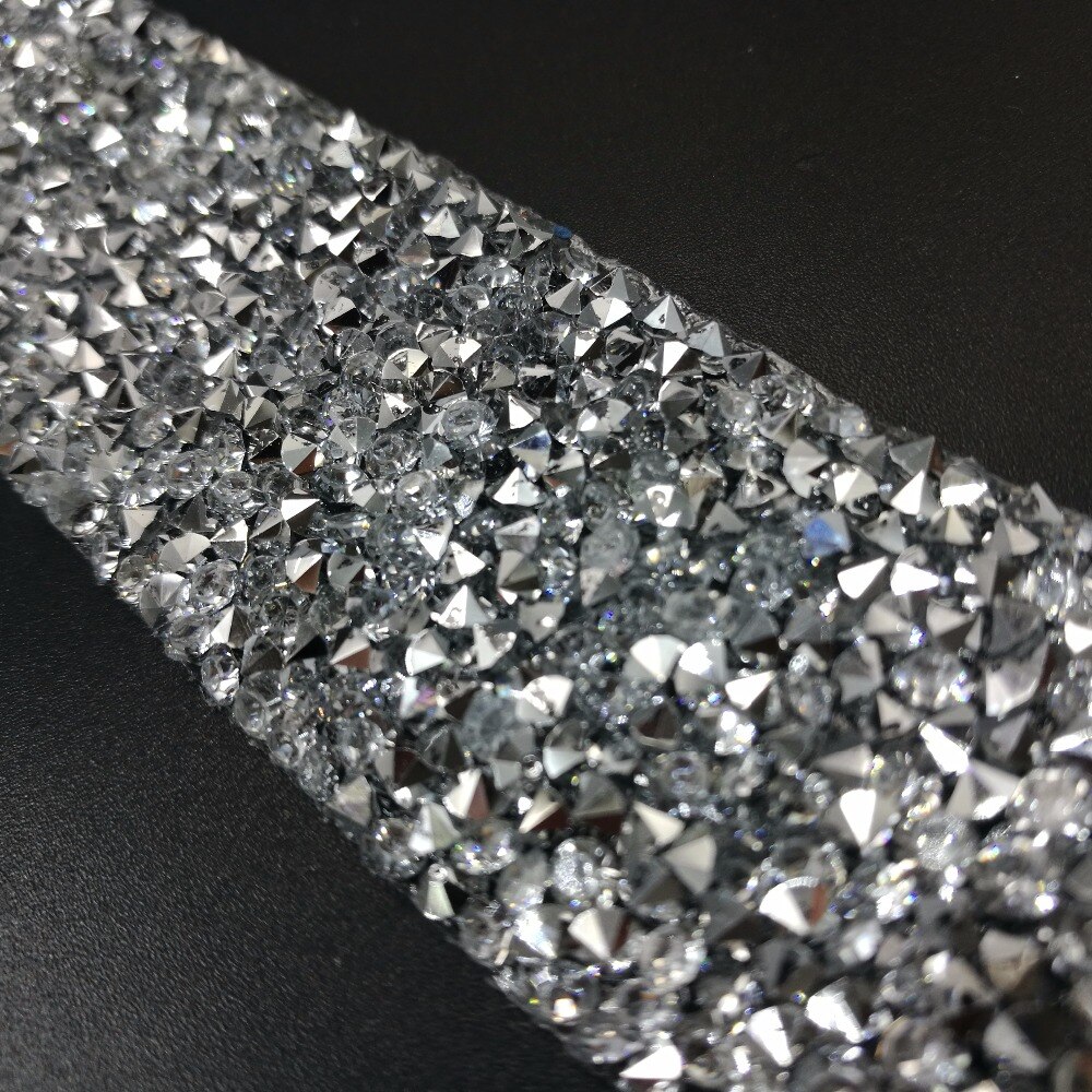 20 CM Lengte Fix Glitter jurk Steentjes Motieven Lint Crystal iron on patches applique hotfix strass 3 cm en 1 cm