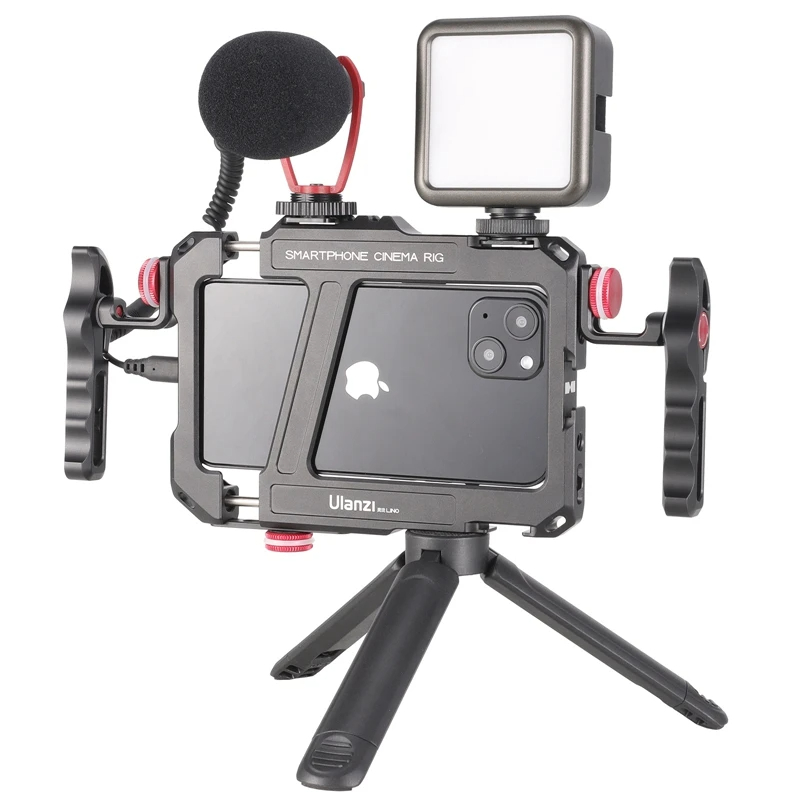 Ulanzi Lino Smartphone Cage para iPhone 16 15 14 13 12 X XR XS Max Mini/Pro/Pro Max Smartphone mango teléfono Vlog Video