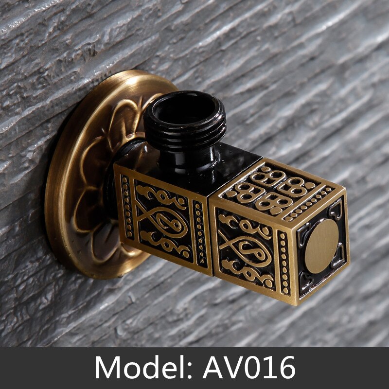 Carved Wall Mount Angle Valve Toilet valve kitchen Sink Taps Triangle valve Cold Mixer Accessories Standard G1/2 Threaded: AV016