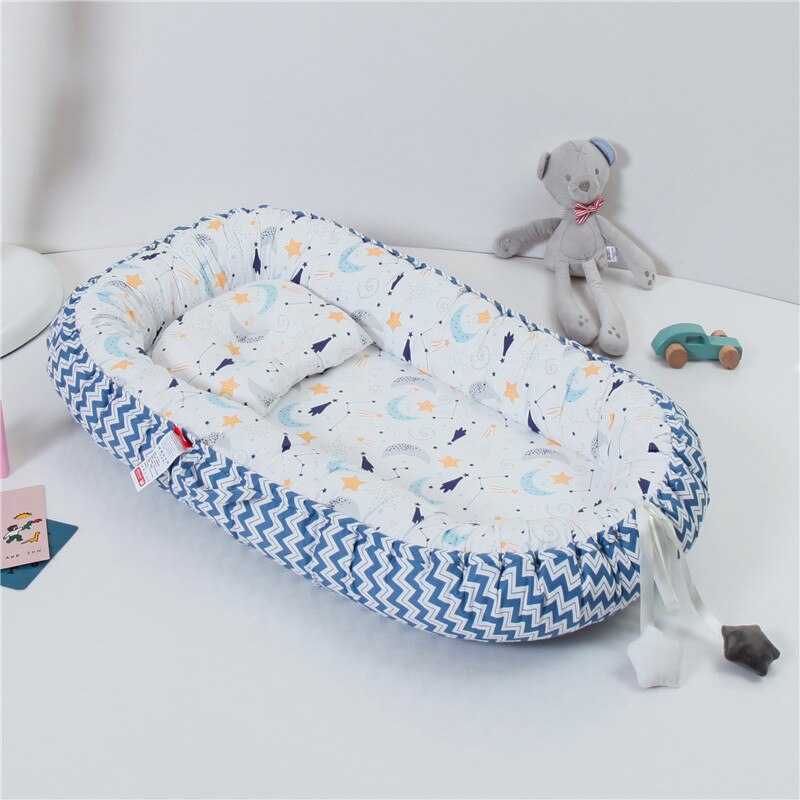 85 x 50cm bærbar babynest nyfødt krybbe vugge pude pude aftagelig seng spædbarn vugge cuna: B13