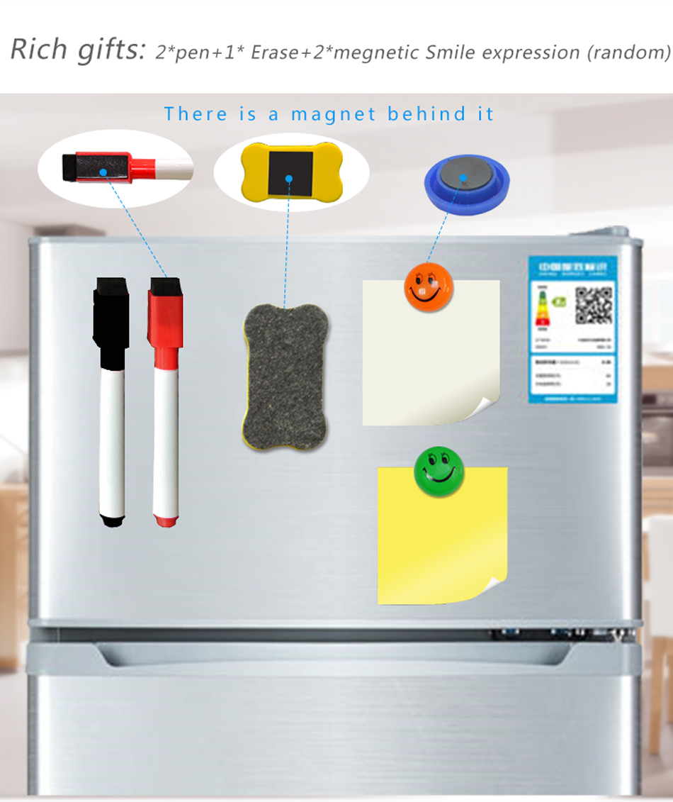 YIBAI A3 Magnetische Whiteboard Weichen Hause Büro Küche Trockenen Löschen Weiß flexibel Kühlschrank Magnet Kostenloser 29.7*42cm
