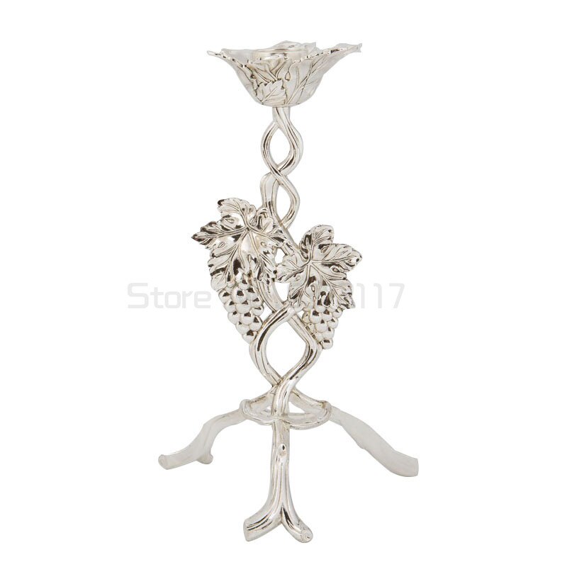 Vintage Grape Tak 3arm Sliver Kandelaars Metalen Kandelaars Bruiloft Decoratieve Kandelaar Kandelaar Voor Thuis ZT160