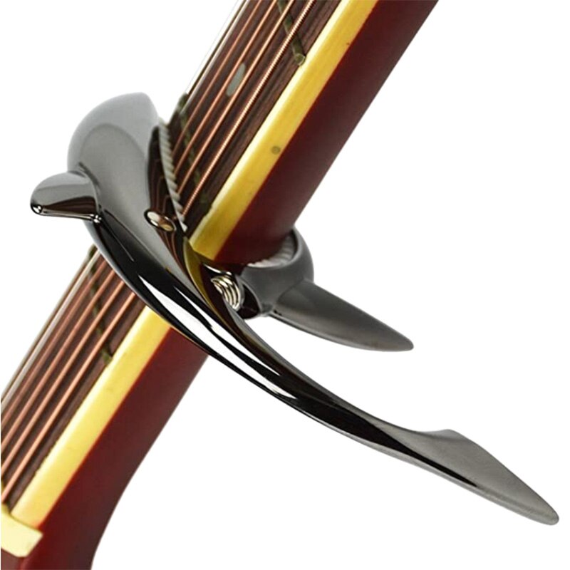 Pack de 2 de tiburón guitarra cejillas para acústicas y guitarras eléctricas cejilla de ukelele Accesorios para Instrumentos Musicales