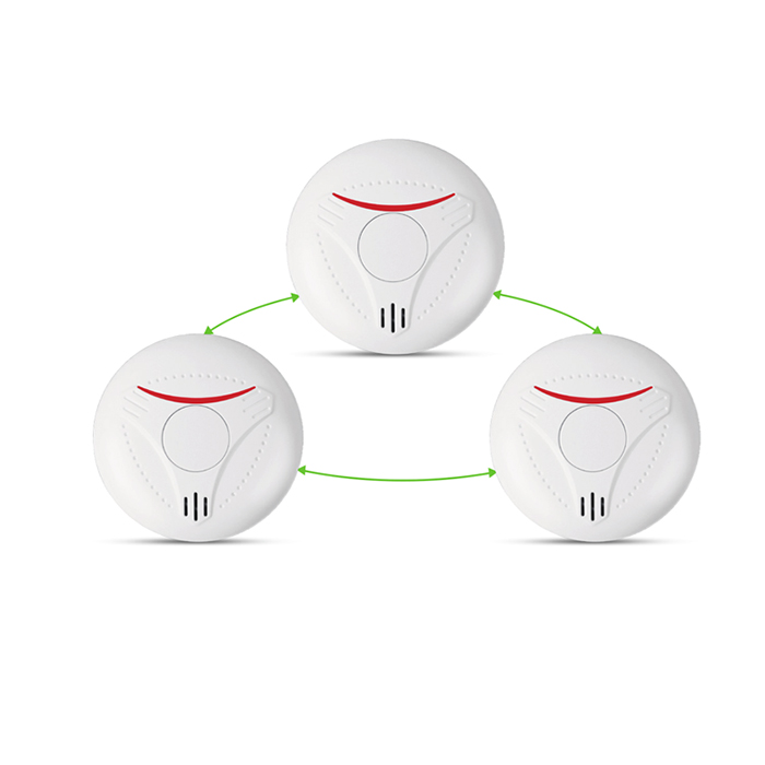 AJ-761 Interconnected EN14604 Smoke Alarms Lithium Battery Interlinked Smoke Detector Domestic Smoke alarm