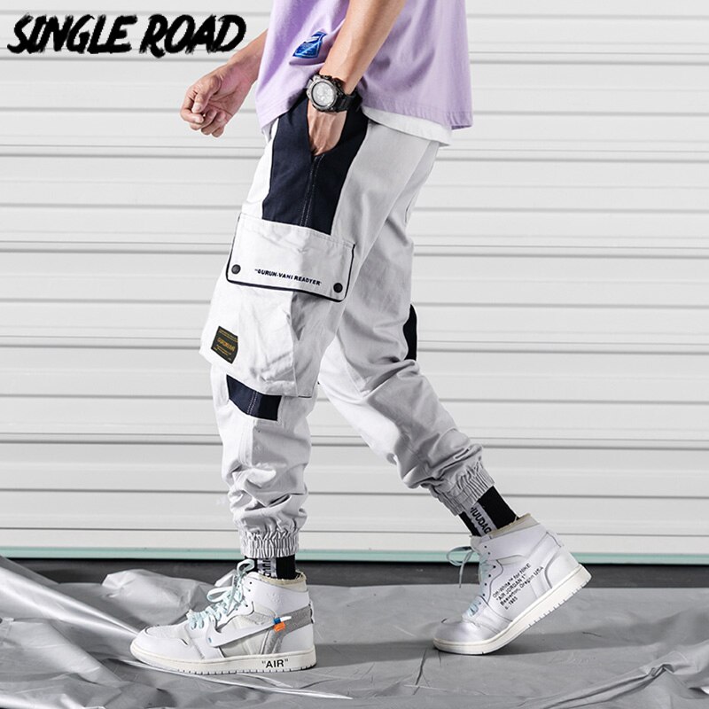 Singleroad herr cargo byxor herr sidfickor hip hop japansk streetwear harem byxor herr byxor joggingbyxor herr träningsbyxor