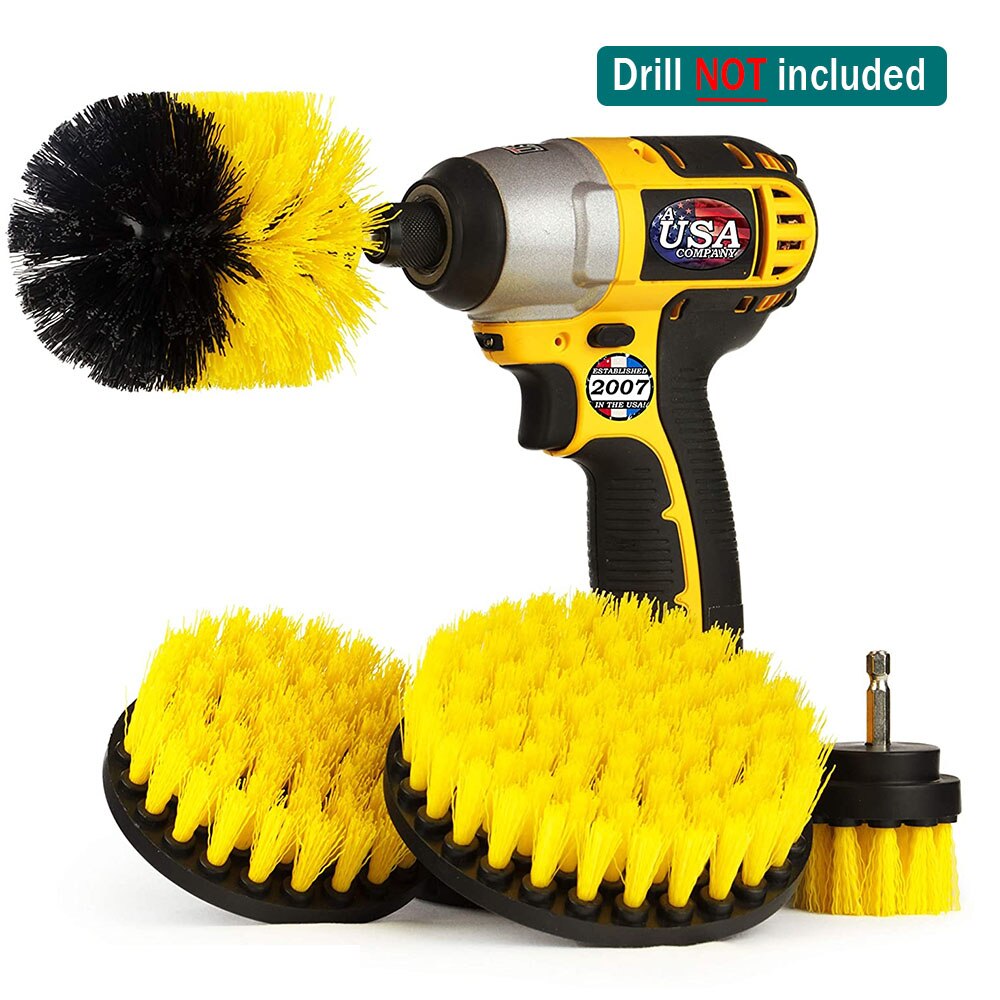 Drill Brush Set for drill Shower Tile and Grout All Purpose Power Scrubber Cleaning Kit Power Scrubber Brush Pad Sponge Kit: 4PCS