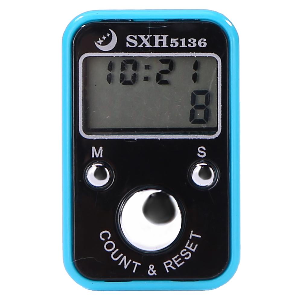 Mini Finger Rows Counter LCD Electronic Digital Tally Counter Stitch Marker And Row Finger Counting Timer Soccer Golf Counter: Sky Blue	