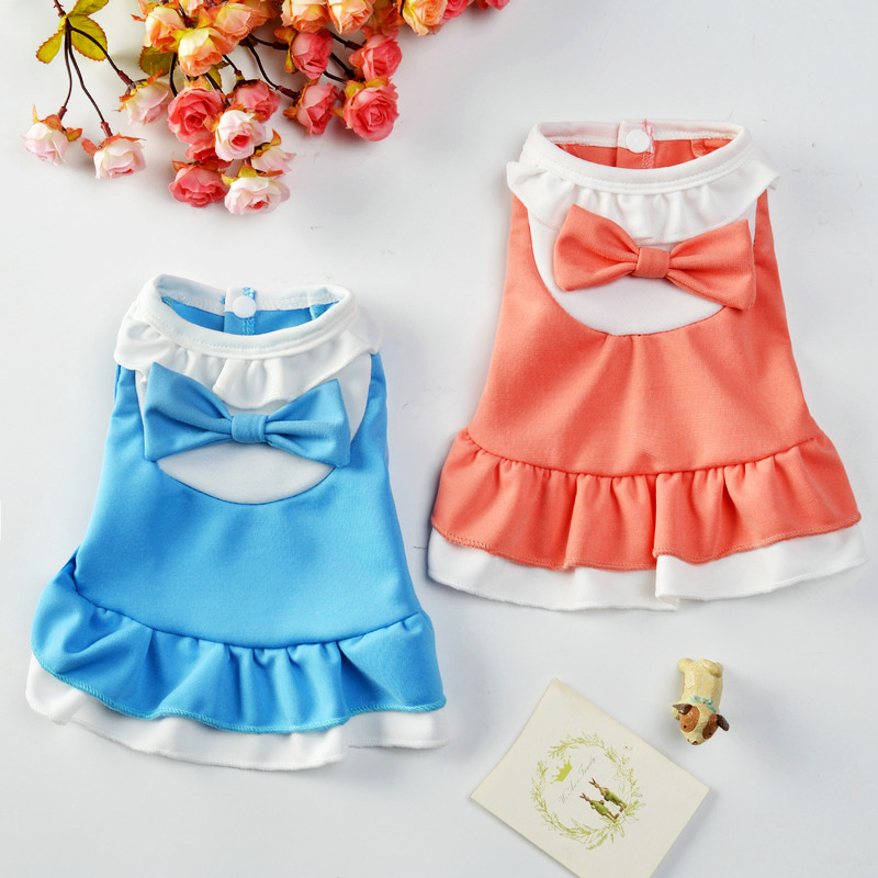 Été Bow chien vêtements Sweety princesse robe Teddy chiot robes pour chiot jupes coton chat robes Yorkies Chihuahua vêtements