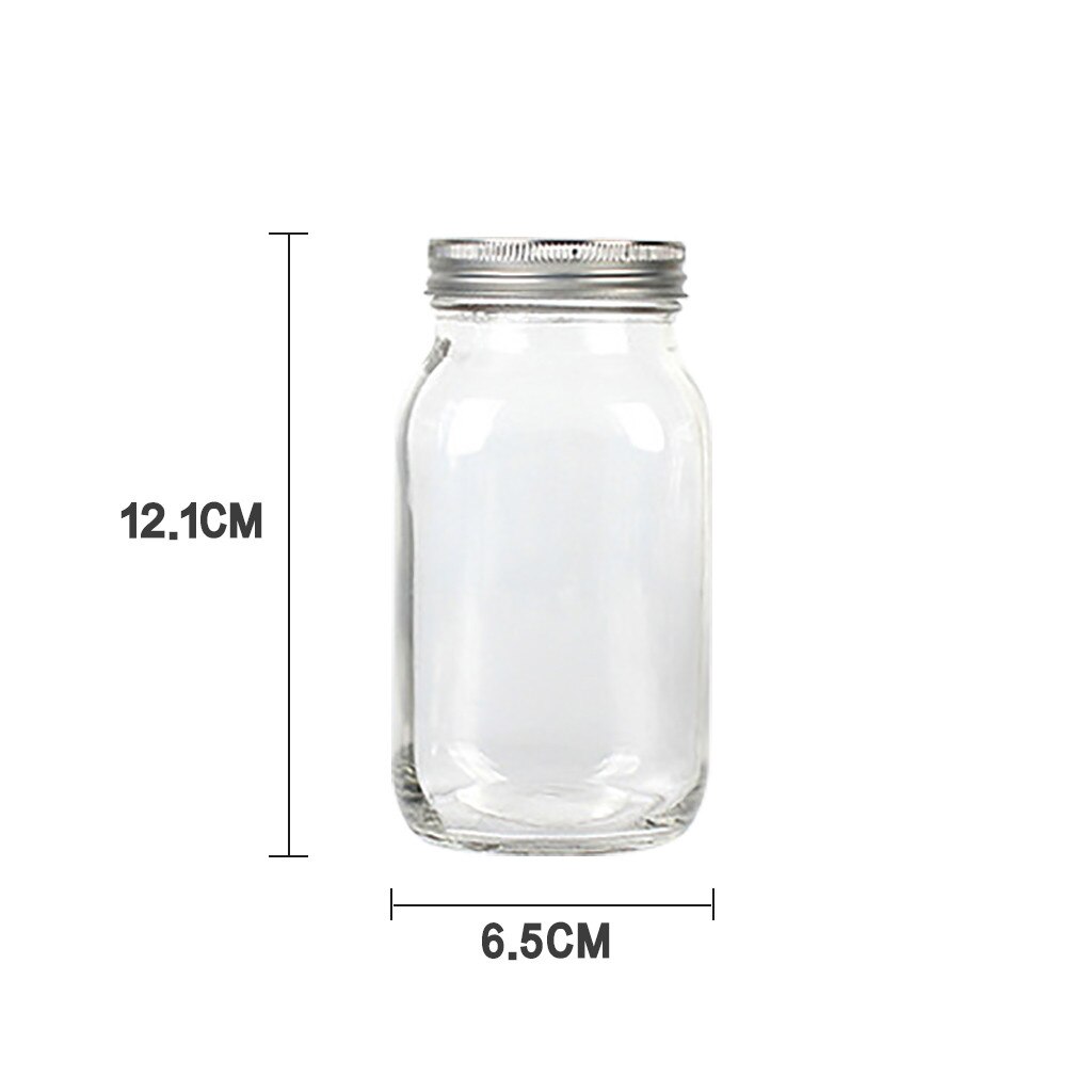 Glass Wide Mouth Mason Cup Fruit Juice Jar Cup Canned Sealed Glass for Kitchen Juice Jar Storage Sealed Drink Bottle для кухни: 380ML