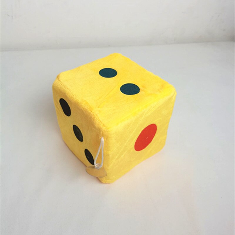 1 pces/grande brinquedo de pelúcia dados comprimento lateral 12cm ponto dados três cores estão disponíveis adereços para jogos de educação precoce: Yellow