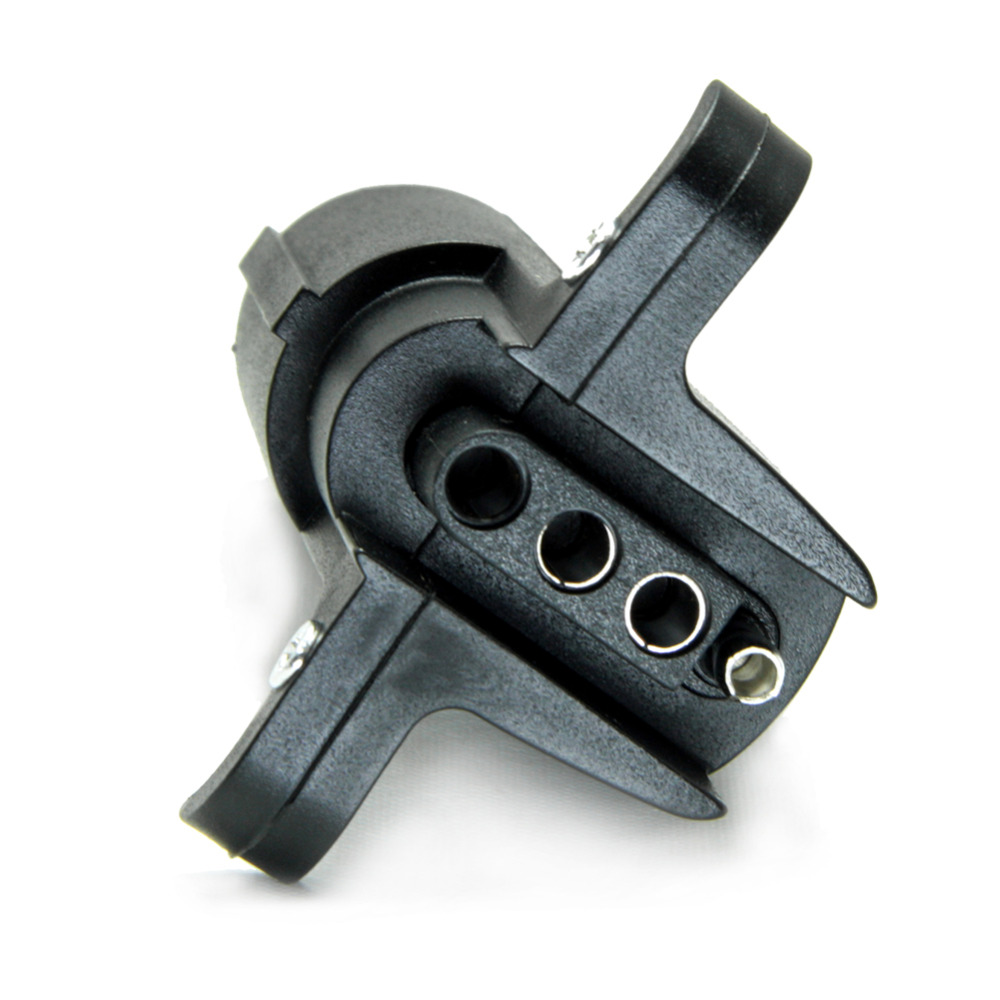 TIROL 6 Way Round Pin to 4 Way Flat Trailer Wiring Adapter Trailer Light Plug Connector RV Boat