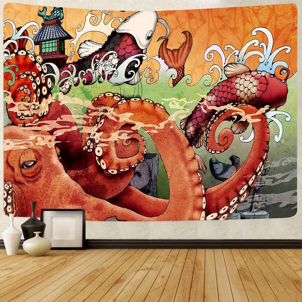 Simsant – tapisserie murale suspendue psychédélique en forme de champignon, pour salon, chambre à coucher, dortoir, couverture de maison: 2TGTZYAY54