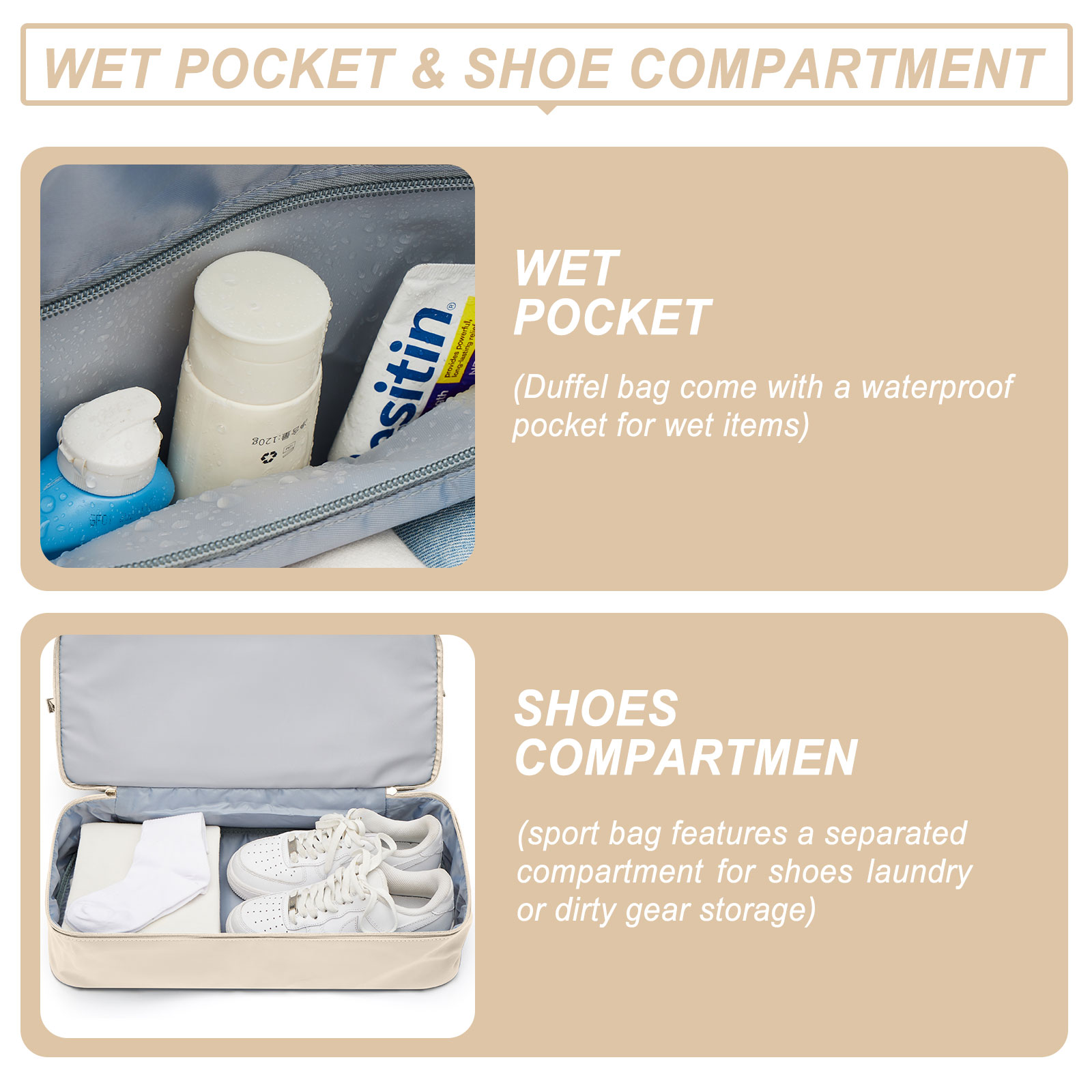 Reis Plunjezak, Sporttas Sporttas, Schouderweekendtassen Voor Dames Met Trolleymouw, Opvouwbare Handbagage Tas