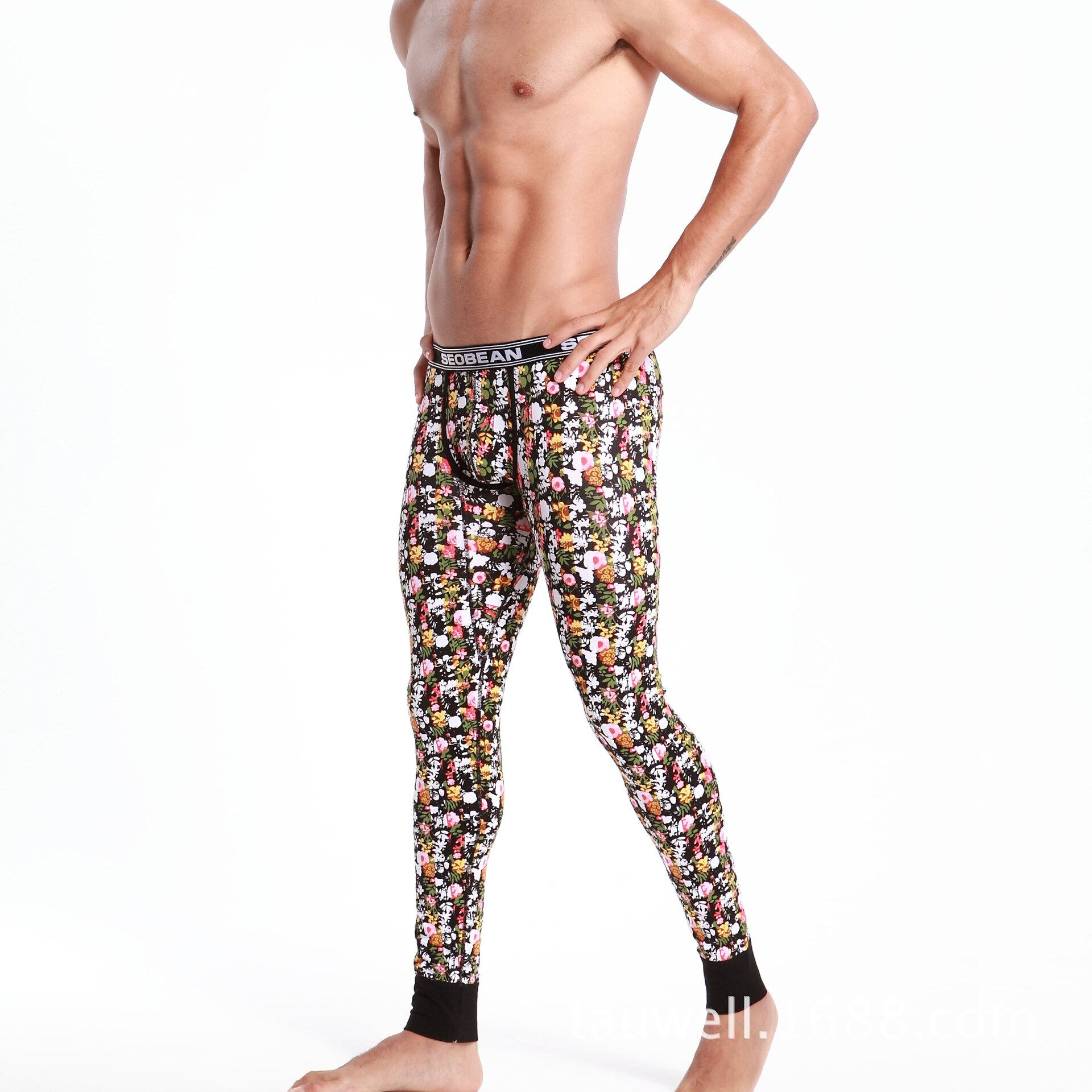 Märke långkalsonger herr kalsonger varma byxor herr bomull hellängd innerleggings activewear joggings jegging: Svart / Xl