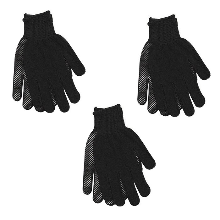 Gants de protection antidérapants revêtus en Latex, palmiers tricotés avec chaîne, gant de travail pour l'auto-sécurité, résistant à l'usure, adapté à l'escalade de roche: Black 3 Pairs