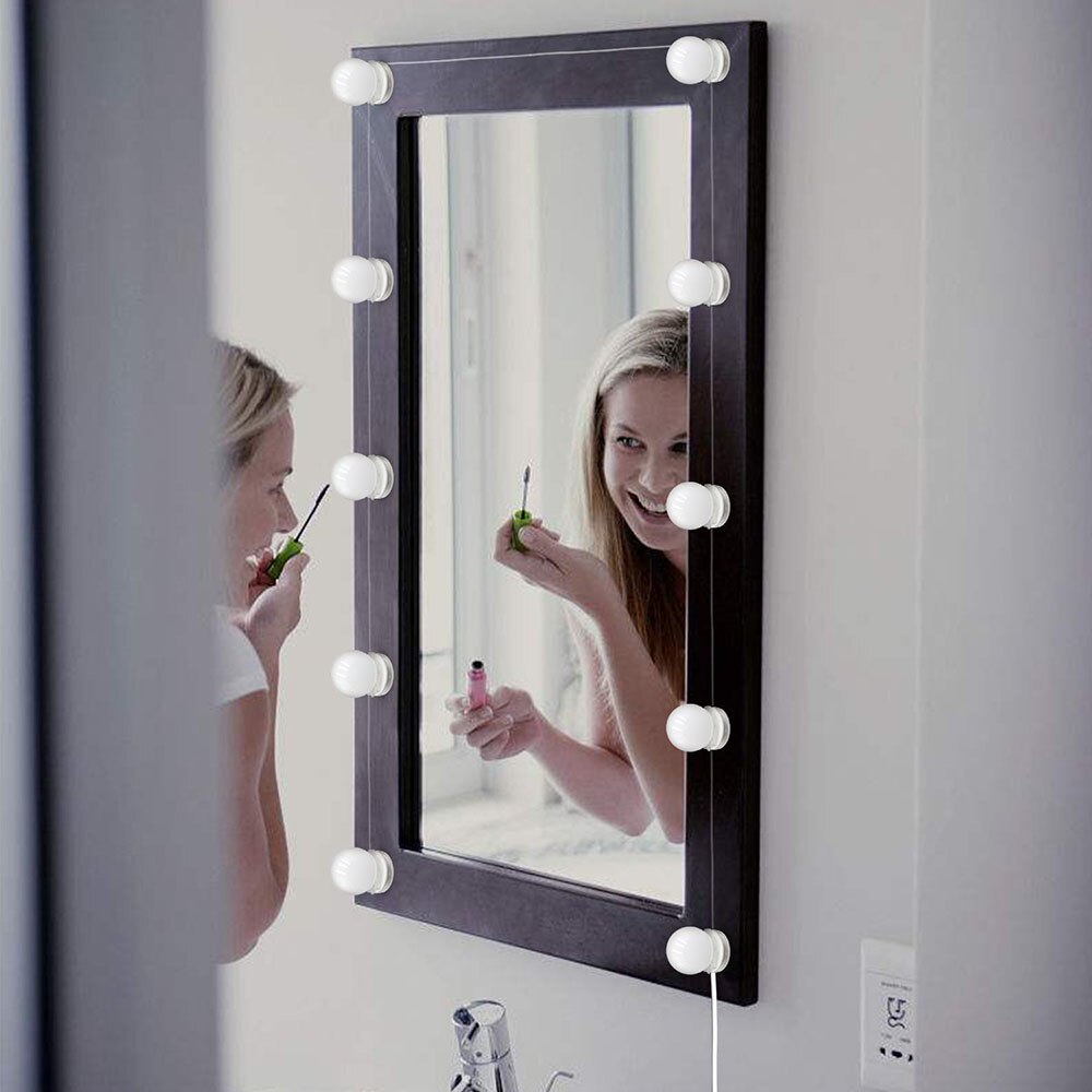 Usb led spejl pærer makeup forfængelighed bord spejl lys hollywood spejl lampe dressing spejl dæmpbar kosmetisk lampe