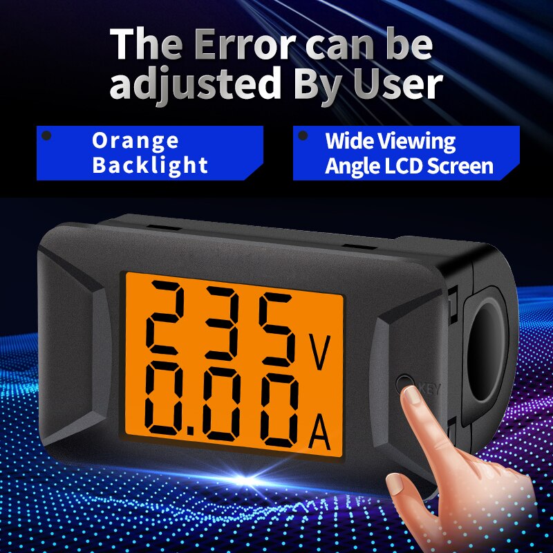 Autopher Ac Spanning Stroom Voltmeter 40 ~ 400V/100A Lcd Digitale Display Ammeter