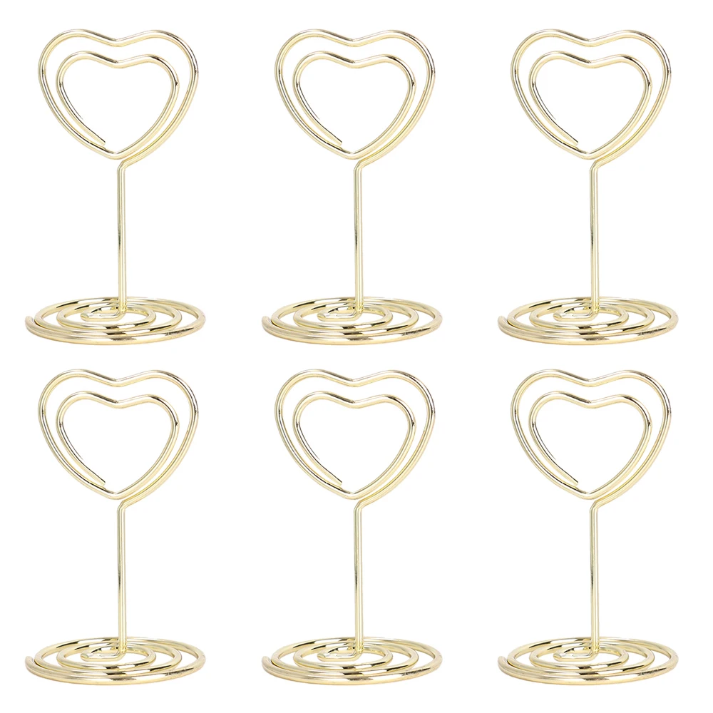 12/1Pcs Metall Tisch Kartenhalter Runde Herz Form Foto Clip Hochzeit Tisch Tisch Karte Steht Geburtstag Party Dekoration liefert: Silber / 7pcs