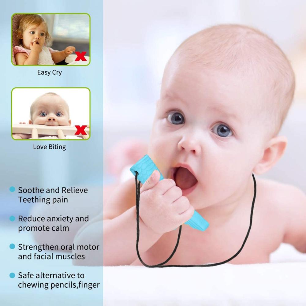 Silikone havfrue hale vedhæng vedhæng halskæde børn sensoriske tygge legetøj baby tænder molar stick børns varer