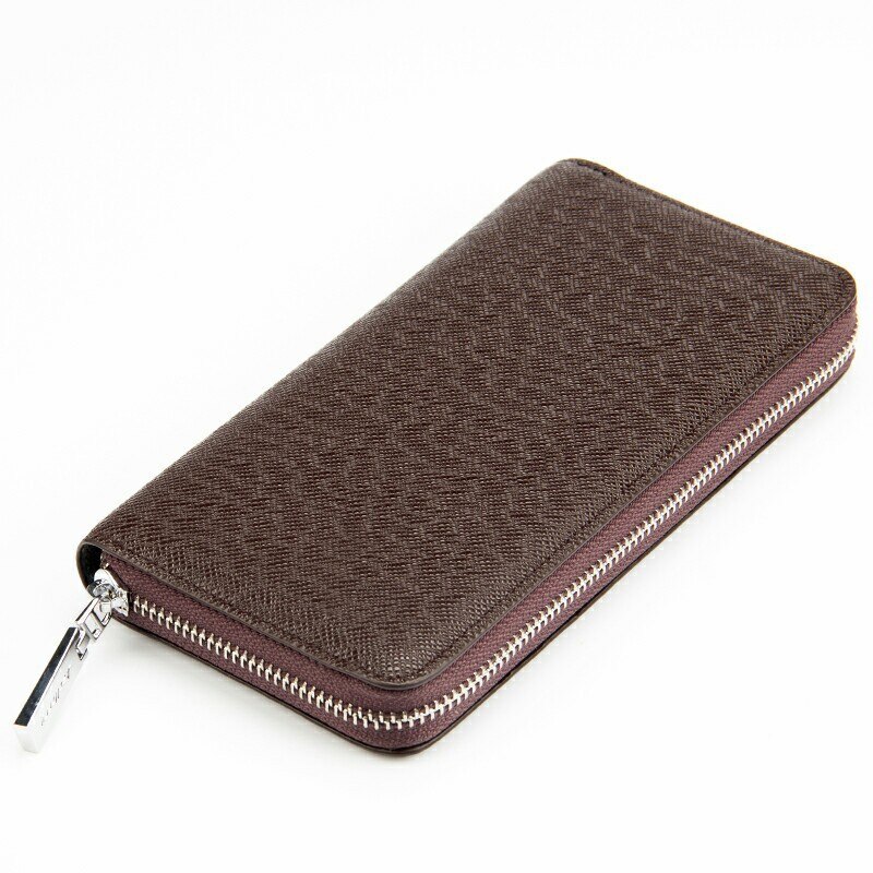 Baellerry Men Wallets Classic Long Style Card Holder Male Purse Zipper Large Capacity Big Brand Luxury Wallet For Men: 1392-coffee