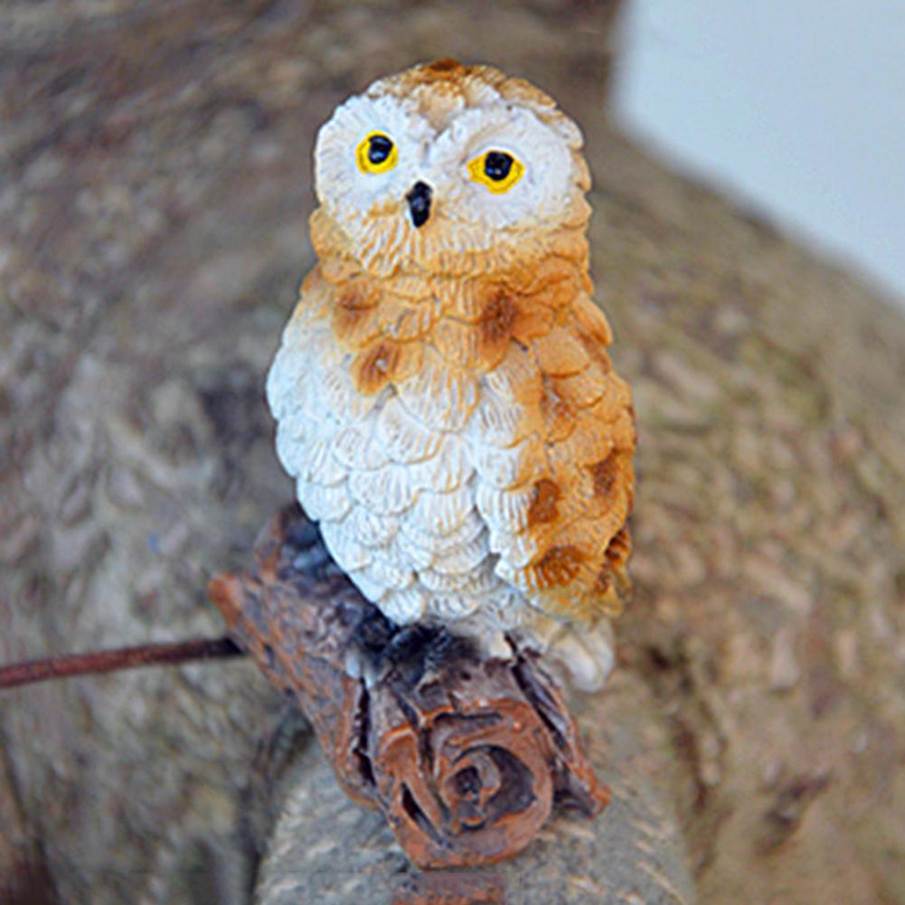 Gran venta de micropaisajes de jardinería Mini búho simulado pequeños ornamentos: Brown