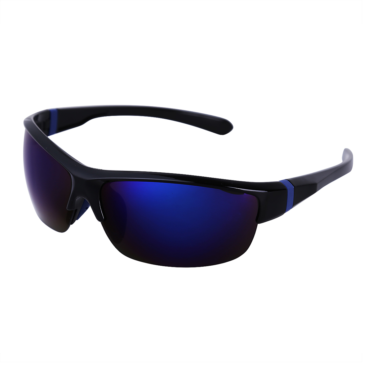 DPOIS Sonnenbrille Männer Sport Sonnenbrille UV 400 Schutz Golf Sonnenbrille Frauen Fahren Radfahren Gläser Angeln Brillen: Black Blue