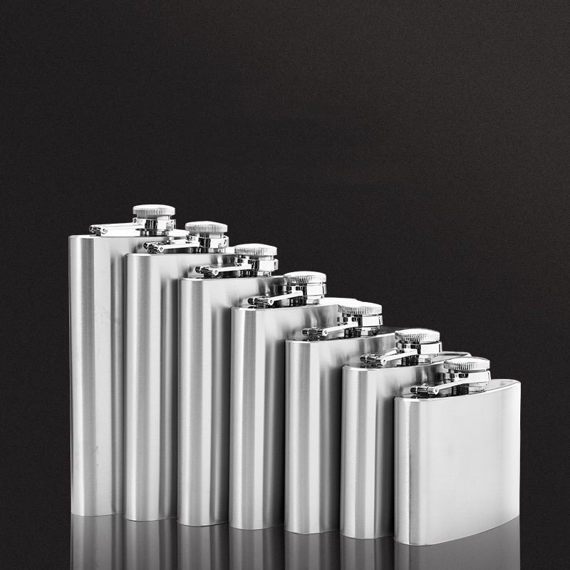 Stainless Steel Hip Flask 4-10 Oz Wine Bottle Portable Hip Flask with Funnel Pocket Alcohol Whiskey Hip Flask Screw Cap