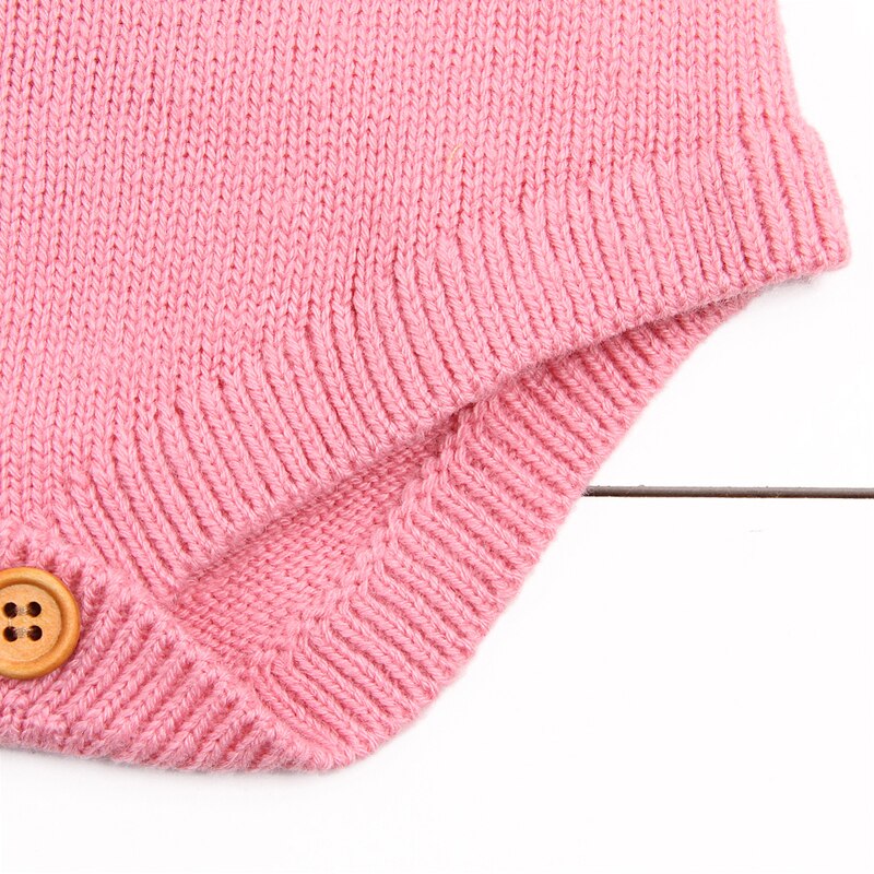 Leuke Bunny Peuter Kids Baby Meisje Jongen Breien Wol Mouwloze O-hals Overdekte Button Solid Konijn Cartoon Mooie Romper 3 Stijl