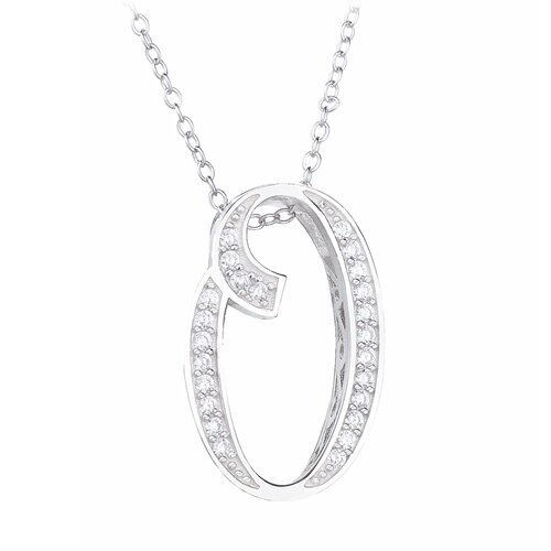 Moonmory 925 Sterling Silver Number 5 6 Pendant Necklace Japanese Men Women Crystal AAA Zircon Necklace Jewelry: Silver 0 Necklace