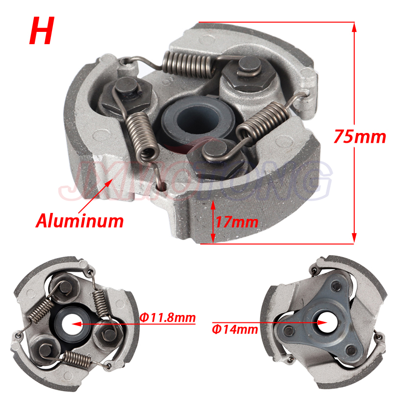 2 tiempos 47cc 49cc aluminio o hierro Minimoto embrague centrífugo aleación Mini Moto Dirt Bike Atv Quad 2 resorte de zapata 3 resorte de zapata: Marfíl