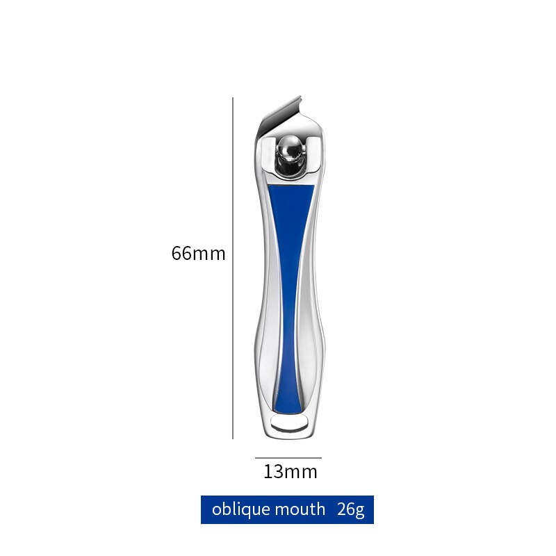 Nail art klipper rustfrit stål cutter nipper trimmer skæremaskine bærbar pedicure fingernegle værktøjer: Blå lille skrå