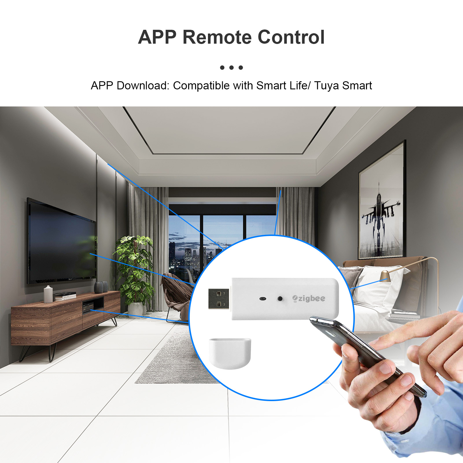 Smart ZigBee Gateway Intelligent Home ZigBee Central Hub Wireless Gateway APP Remote Control Voice Control Group Control