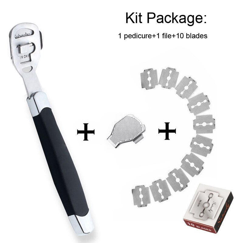 Rvs Pedicure Gereedschap Pedicure Set Voet Peeling Maks Manicure Professionele Eelt Voet Schaafmachine Pedicure Mes Scheerapparaat: C Set