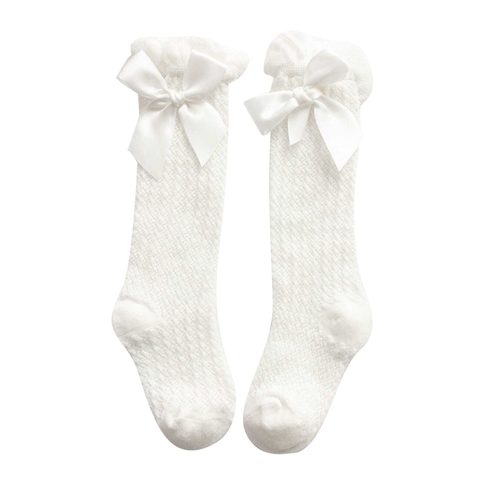 Kids Sokken Baby Meisjes Kniehoge Socking Katoen Zachte Kant Kinderen Sokken Prinses 0-3Yrs Peuter Meisje Beenwarmers Party: White